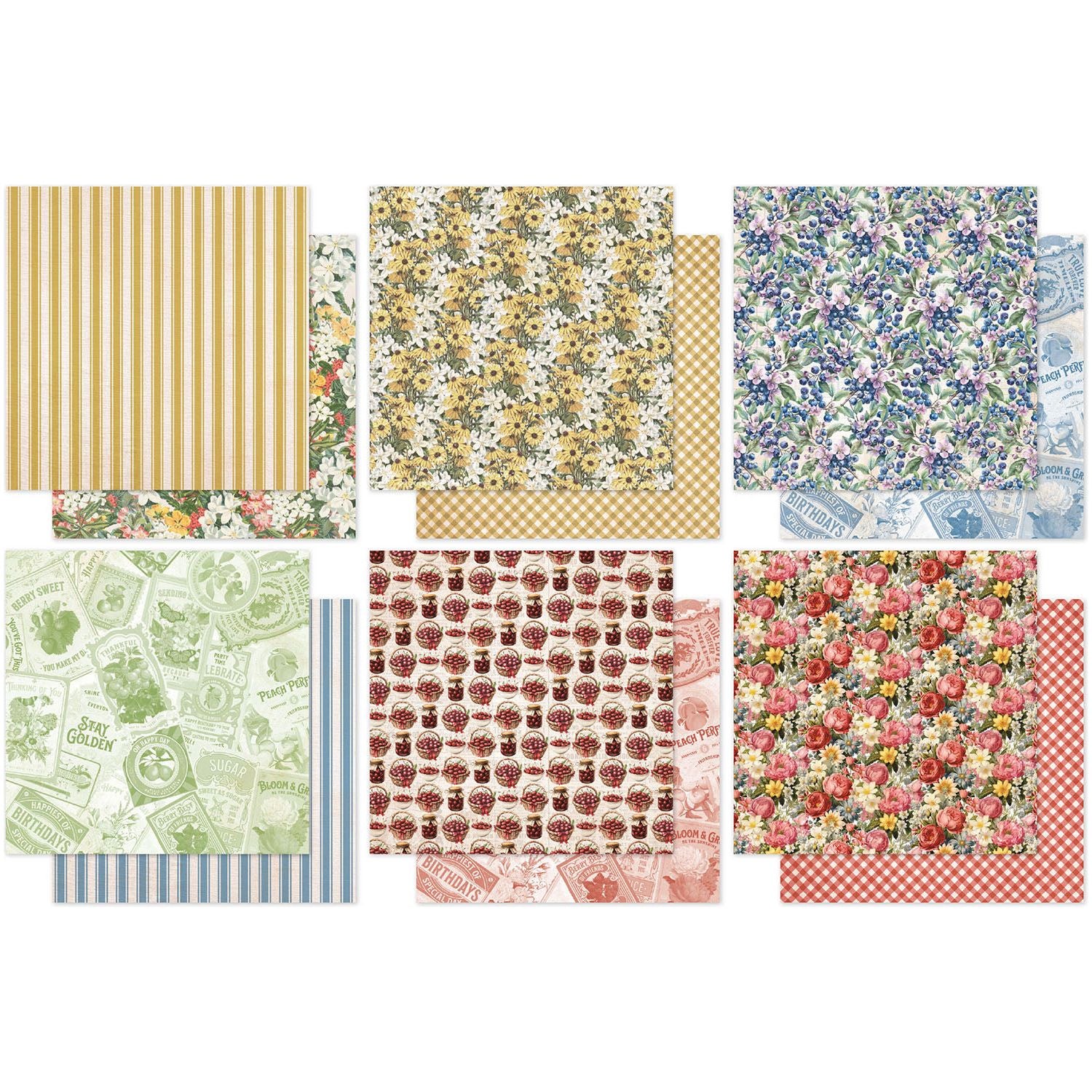 Paper Rose Meadowbrook Farms Patterns 12x12 Paper 35088 sheets