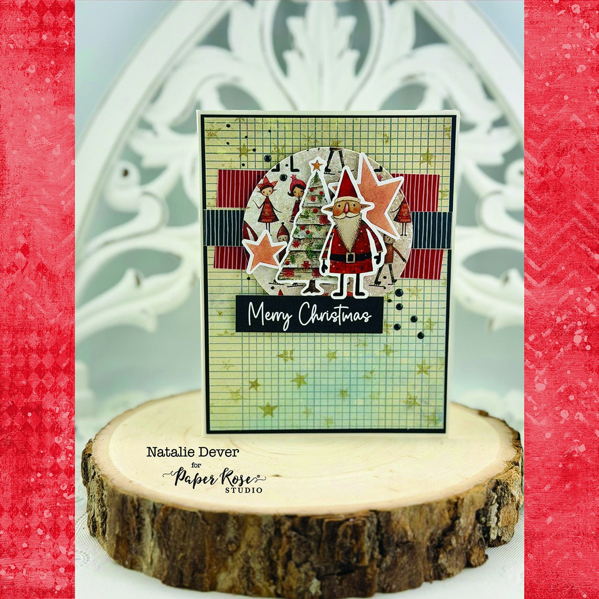 Paper Rose Merry and Bright 12x12 Paper 35644 santa