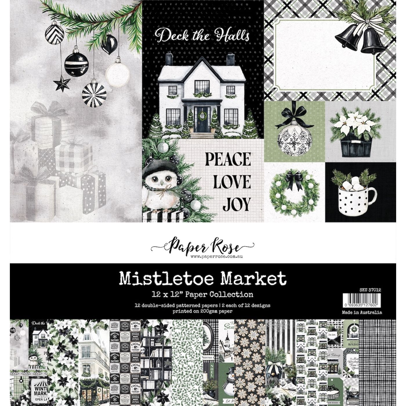 Paper Rose Mistletoe Market 12x12 Paper 37012