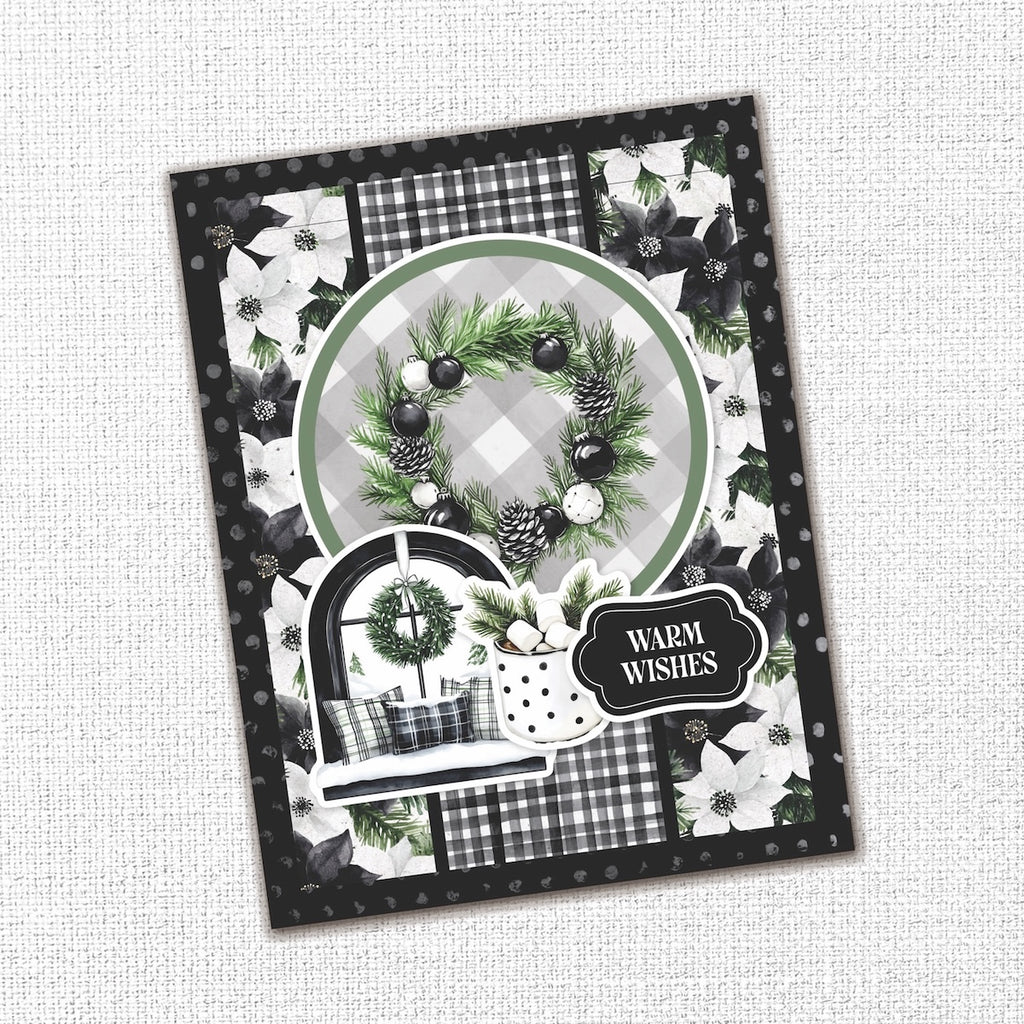 Paper Rose Mistletoe Market 6x6 Paper 37009 wreath window with pillows warm wishes card