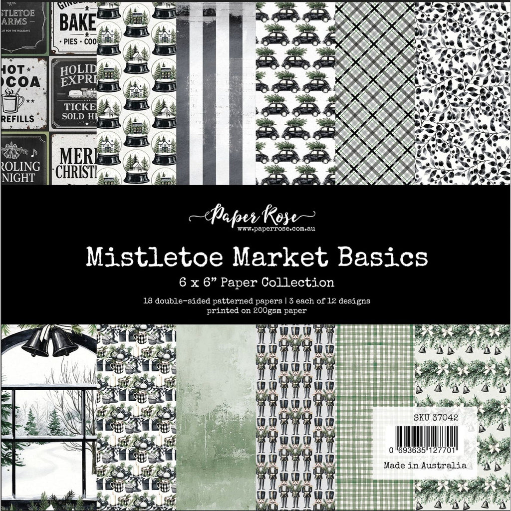 Paper Rose Mistletoe Market Basics 6x6 Paper 37042