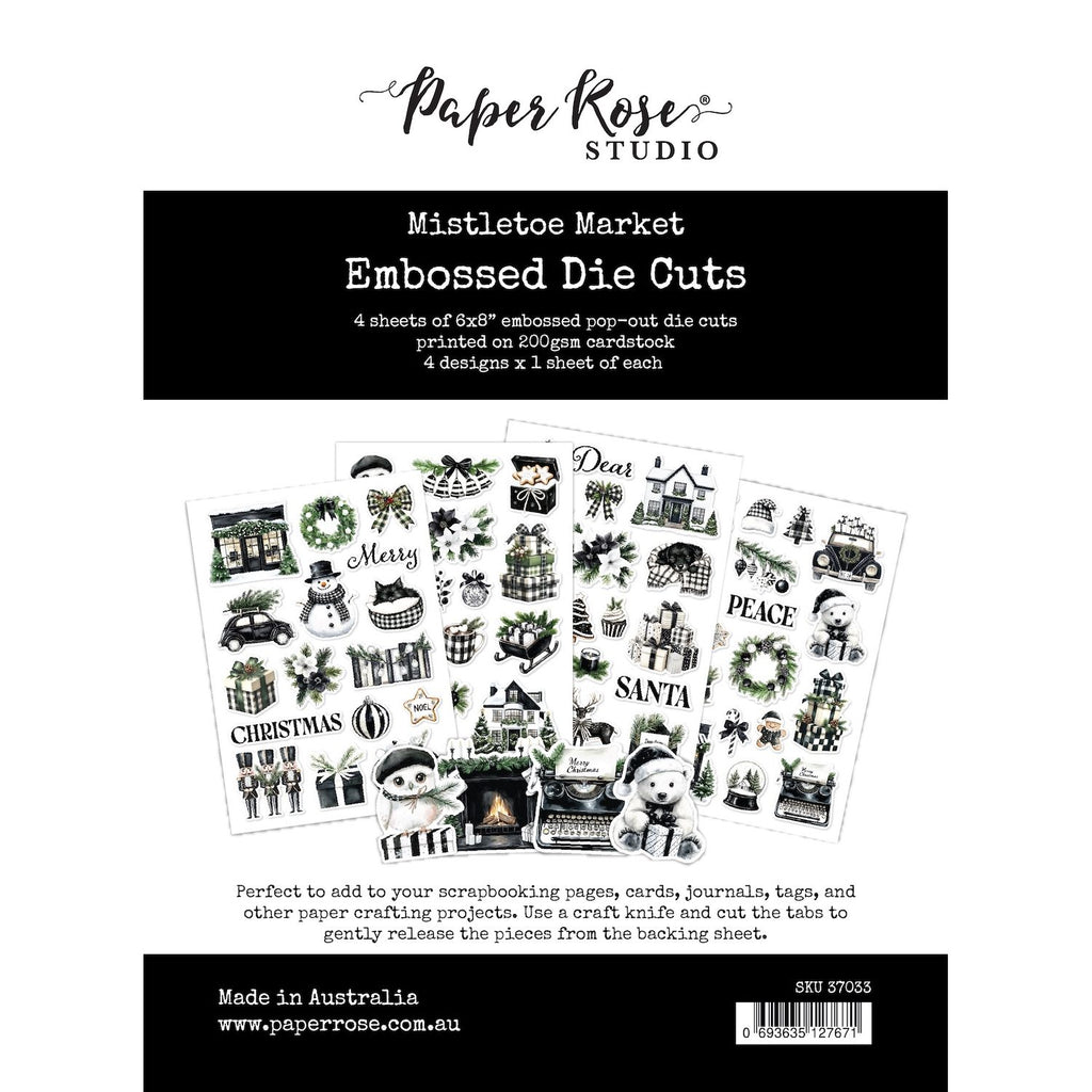 Paper Rose Mistletoe Market Embossed Die Cuts 37033