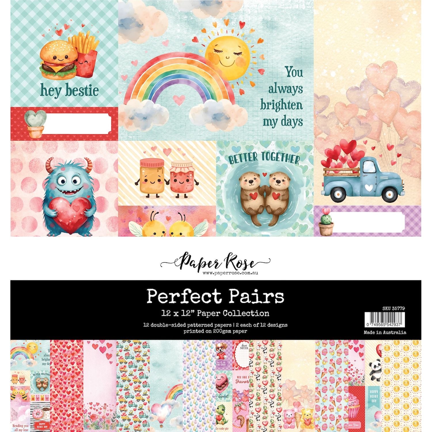 Paper Rose Perfect Pairs 12x12 Paper Pack 35779
