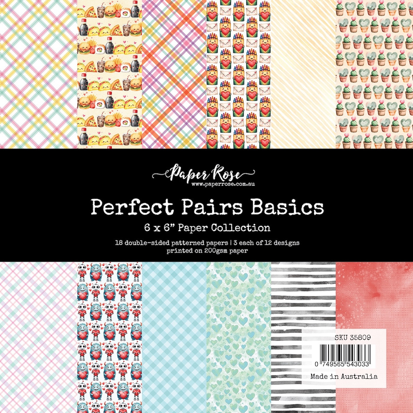 Paper Rose Perfect Pairs Basics 6x6 Paper Pack 35809 