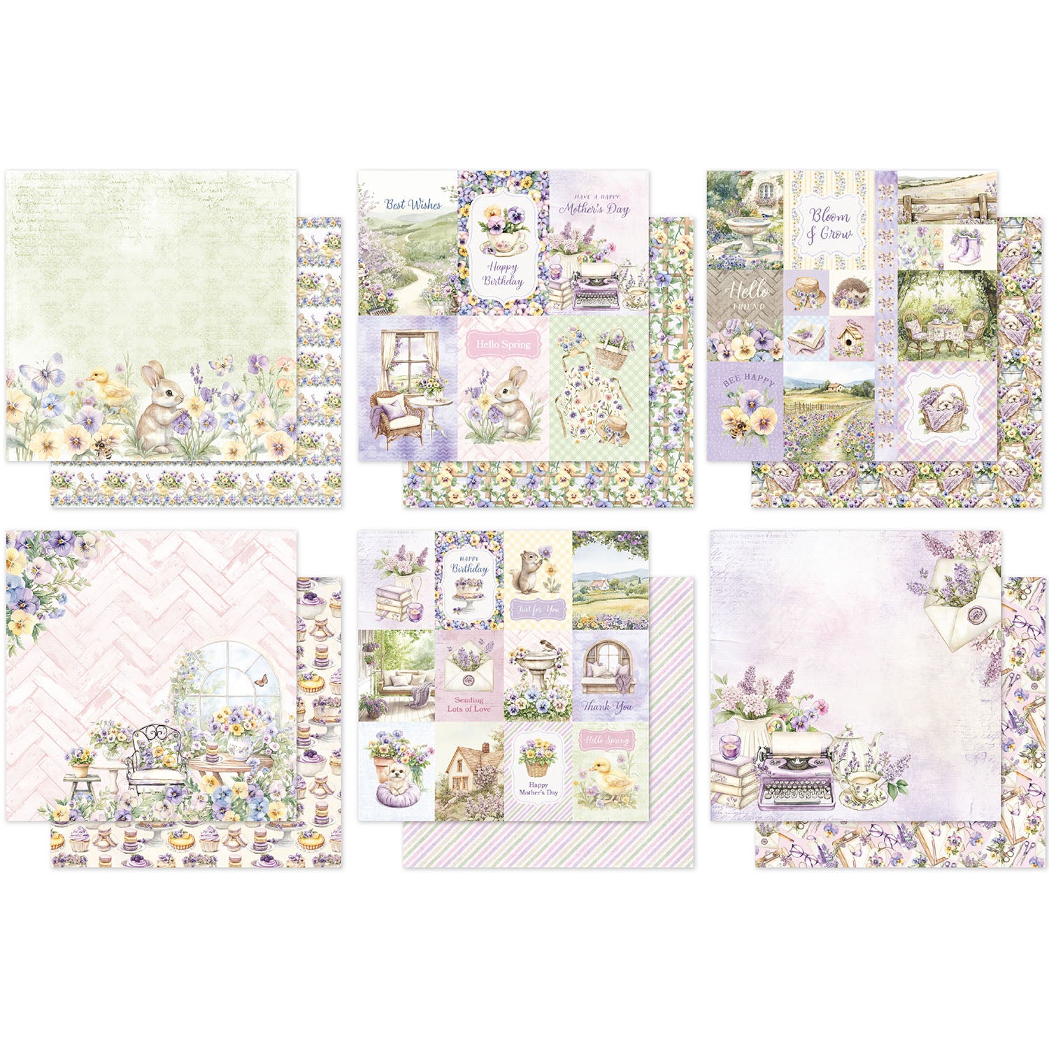Paper Rose Petals and Pansies 6x6 Paper 36367 cardstock