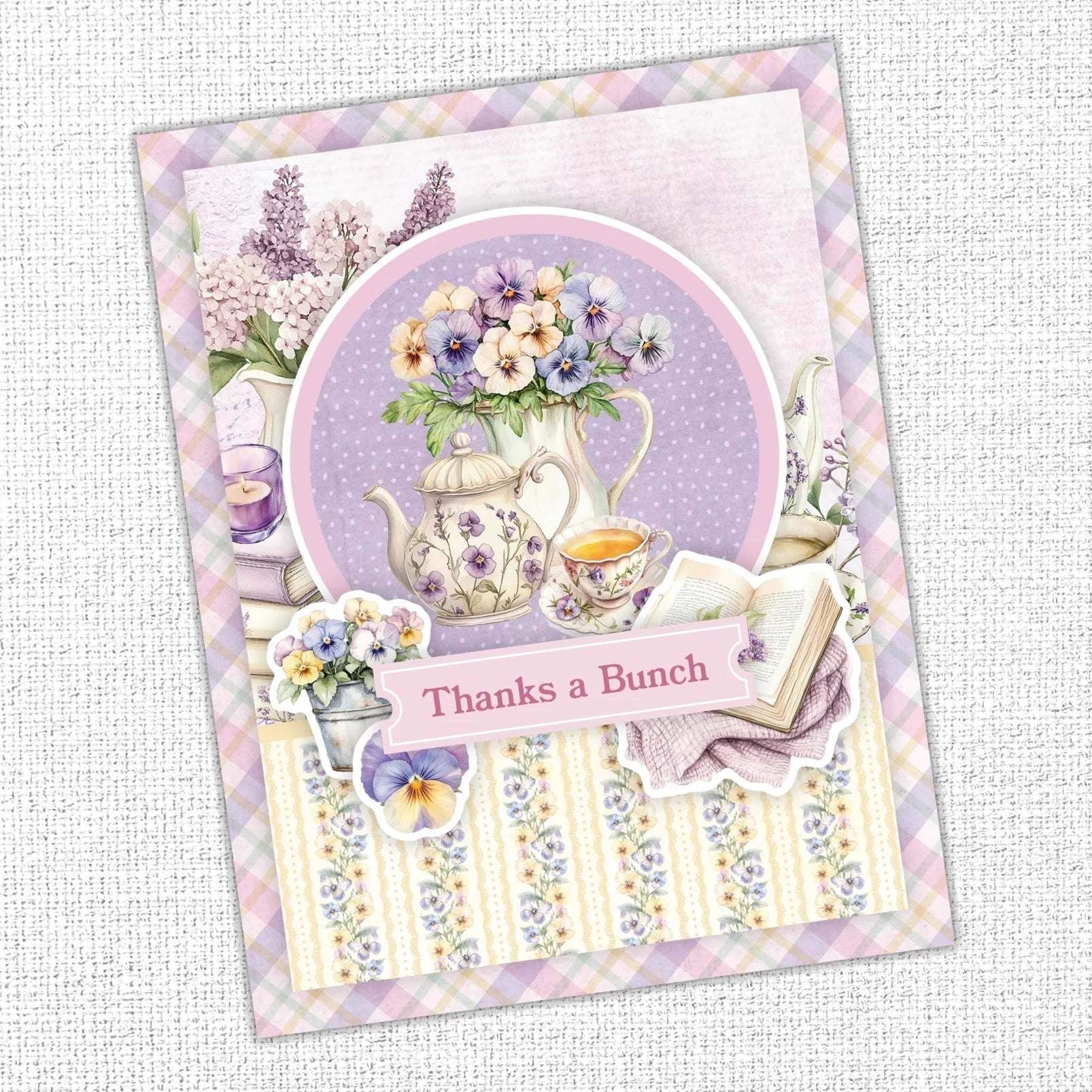 Paper Rose Petals and Pansies 6x6 Paper 36367 thanks a bunch