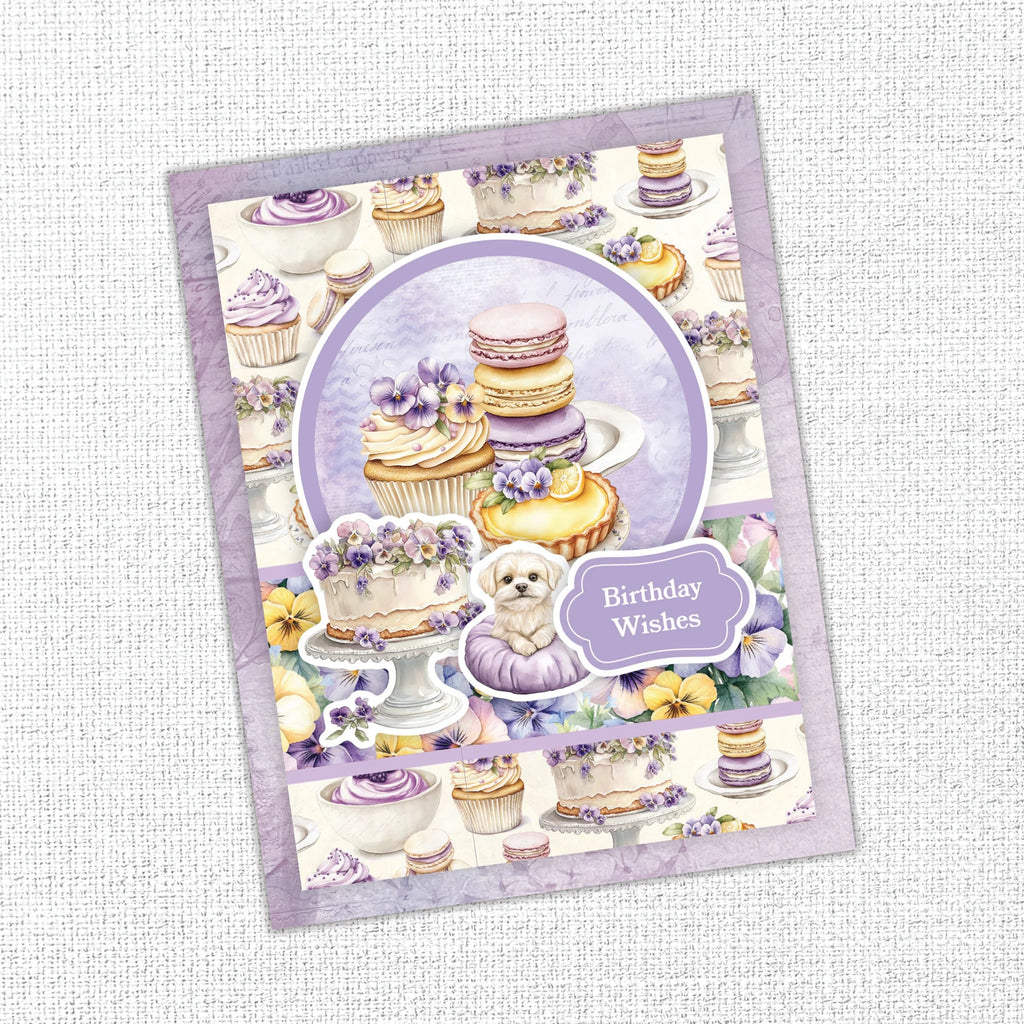 Paper Rose Petals and Pansies Basics 12x12 Paper 36403 puppy