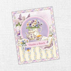 Paper Rose Petals and Pansies Basics 12x12 Paper 36403 tea pot
