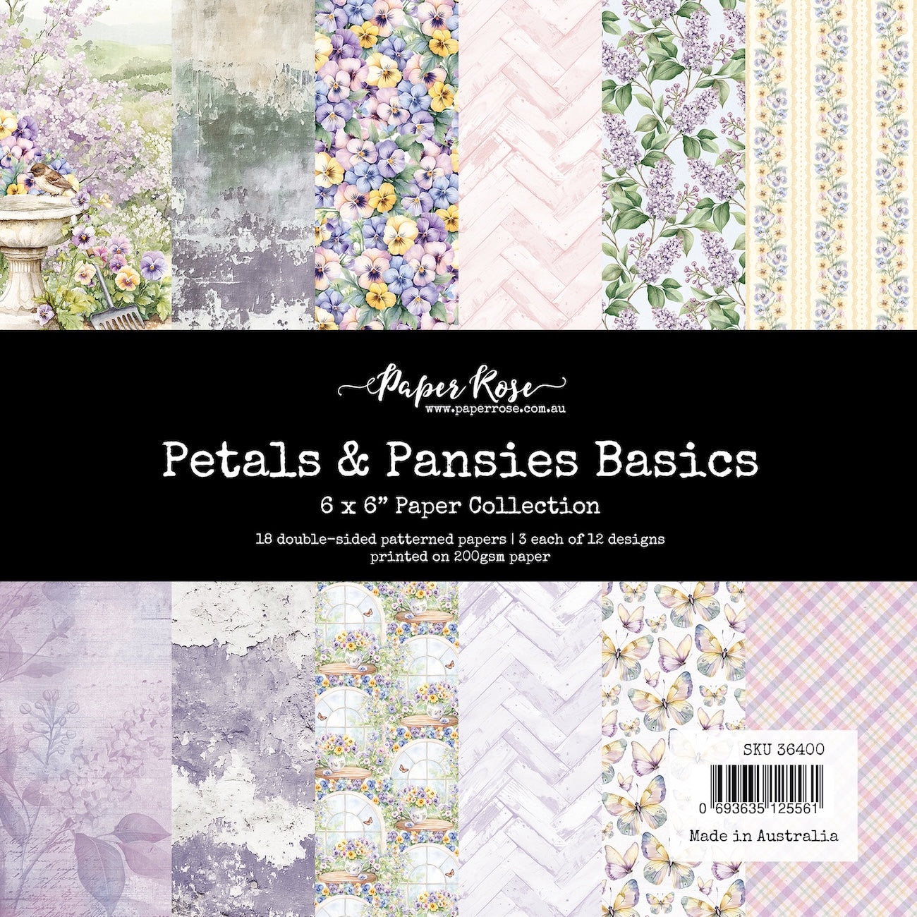 Paper Rose Petals and Pansies Basics 6x6 Paper 36400
