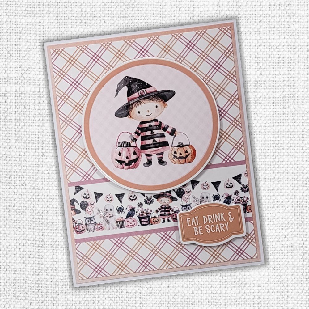 Paper Rose Pink Halloween Die Cuts and Sentiments 32868 eat drink be scary