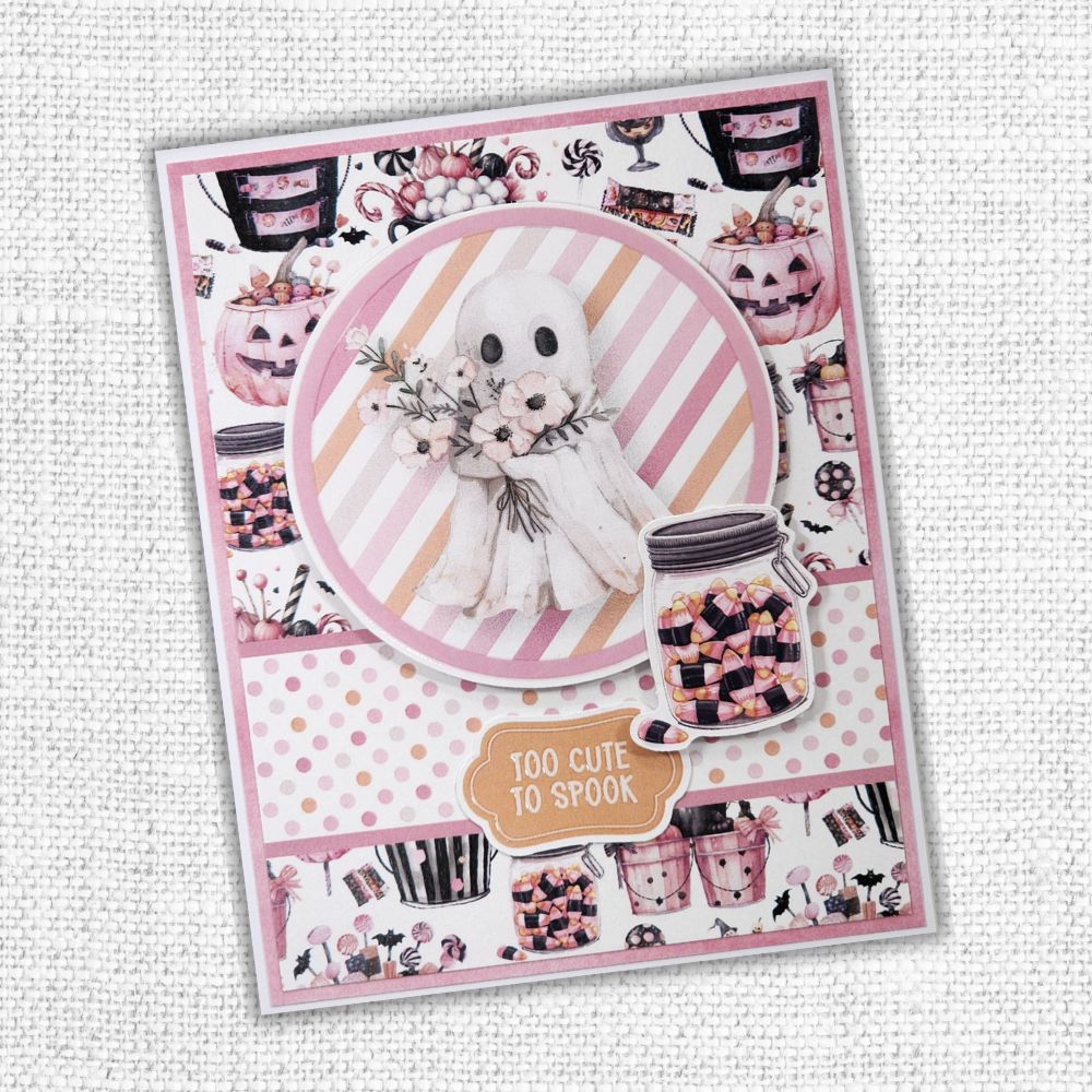 Paper Rose Pink Halloween Die Cuts and Sentiments 32868 too cute too spook