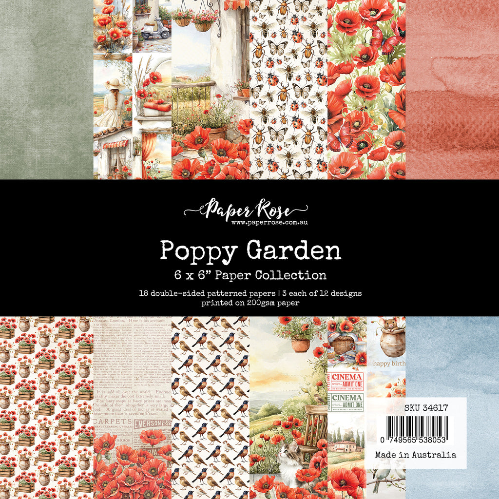 Paper Rose Poppy Garden 6x6 Paper 34617