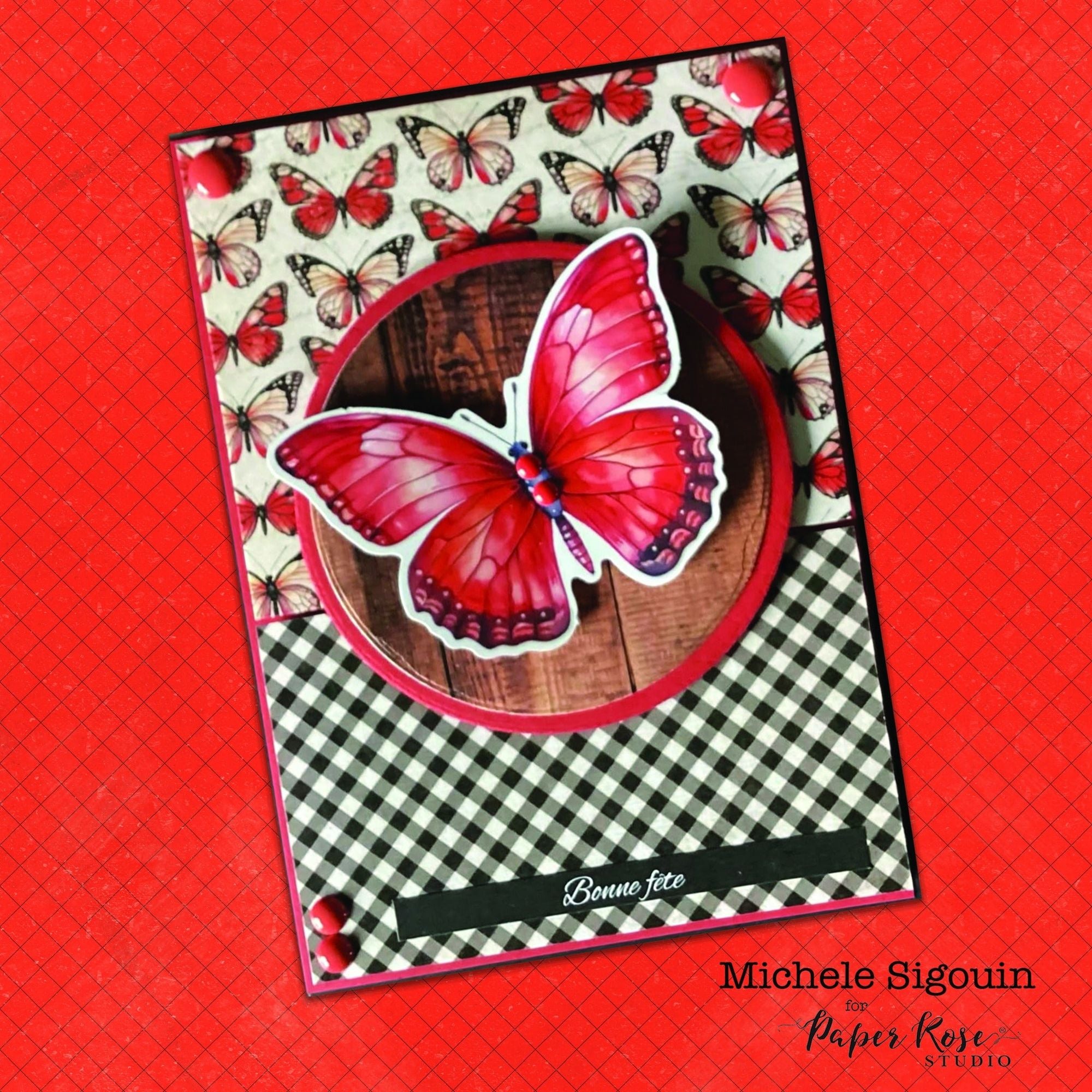 Paper Rose Poppy Garden Basics Embossed Die Cuts 34677 butterfly