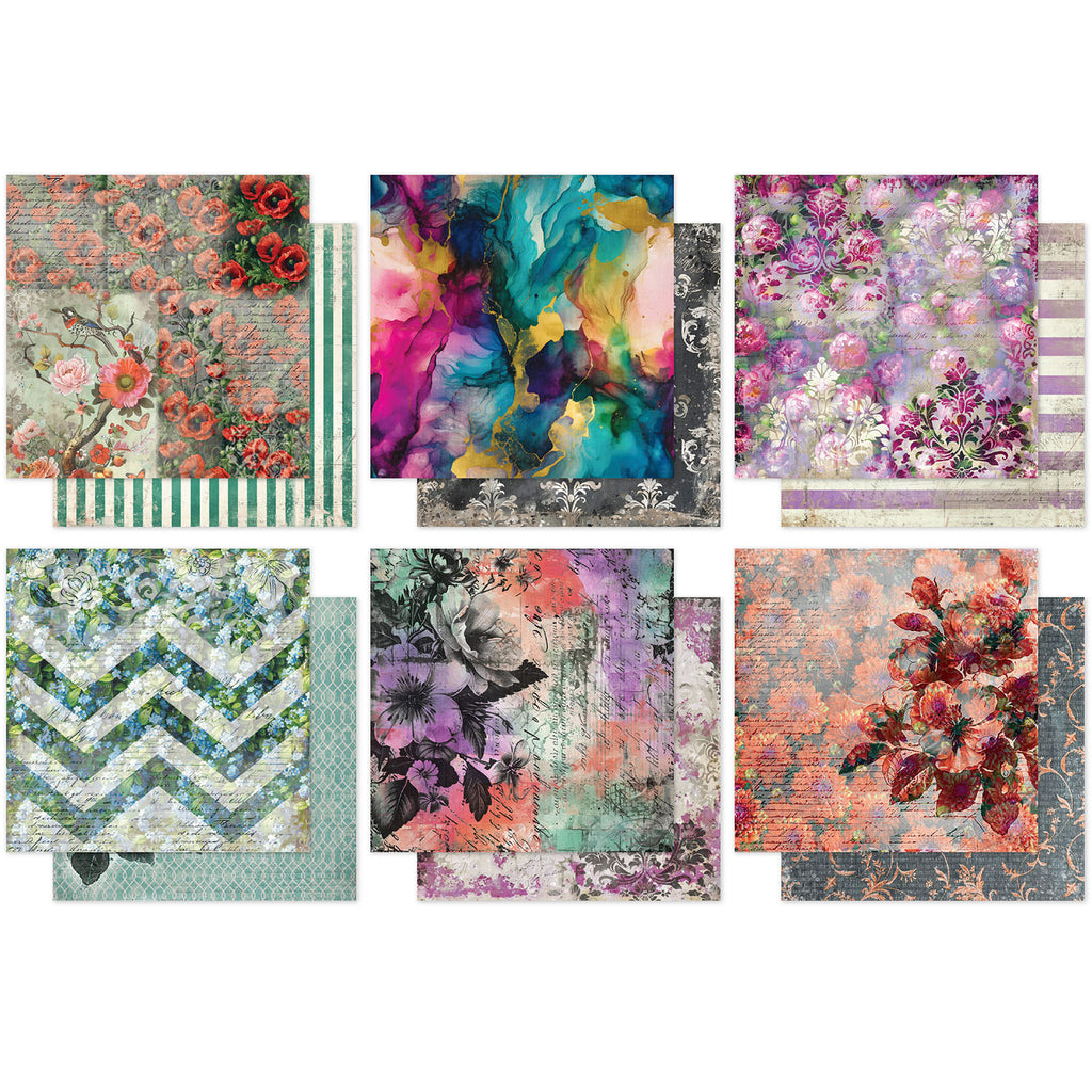 Paper Rose Portraits in Bloom Basics 6x6 Paper 36586 cardstock
