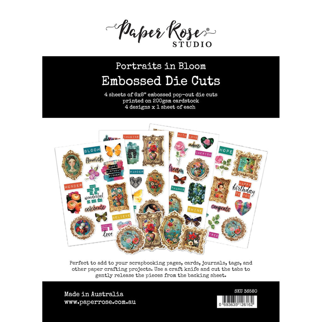 Paper Rose Portraits in Bloom Embossed Die Cuts 36580