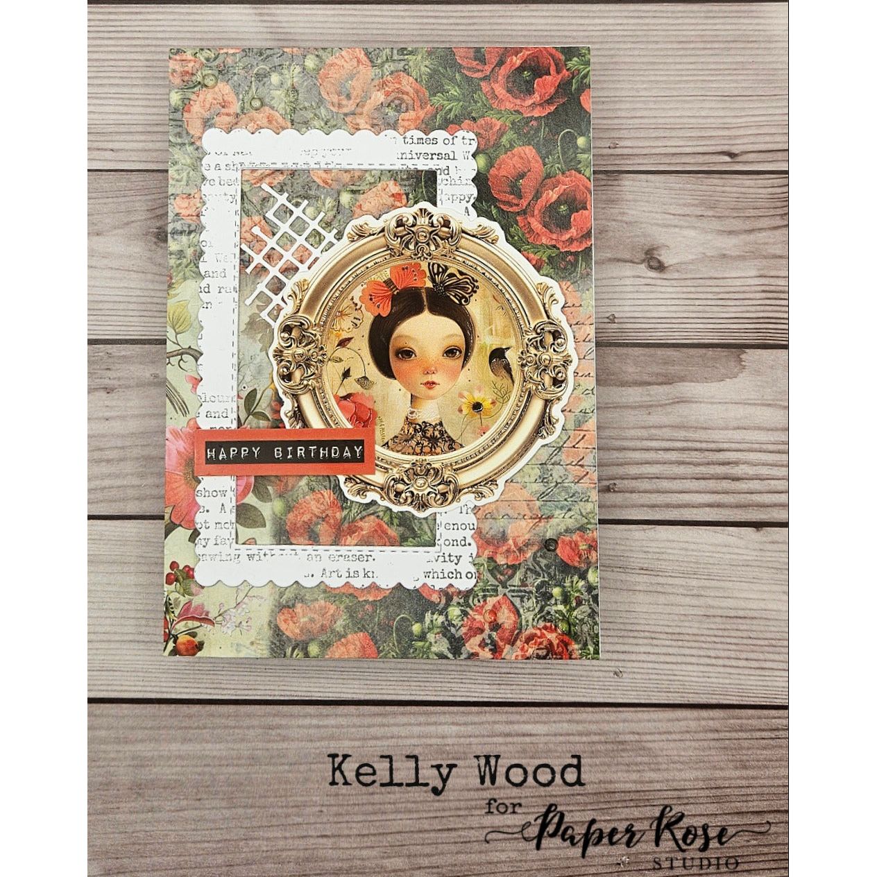 Paper Rose Portraits in Bloom Tags and Tickets Embossed Die Cuts 36610 happy birthday