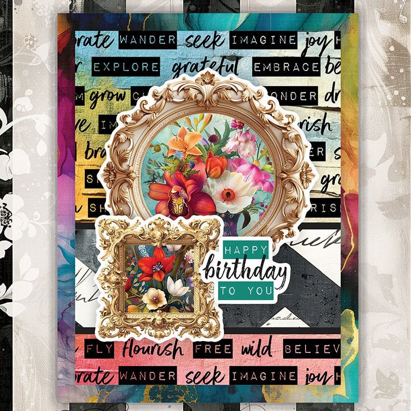 Paper Rose Portraits in Bloom Tags and Tickets Embossed Die Cuts 36610 imagine