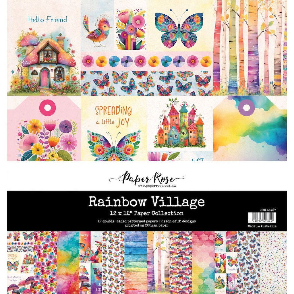 Paper Rose Rainbow Village 12x12 Paper Pack 35487