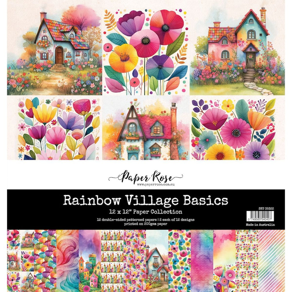 Paper Rose Rainbow Village Basics 12x12 Paper Pack 35322