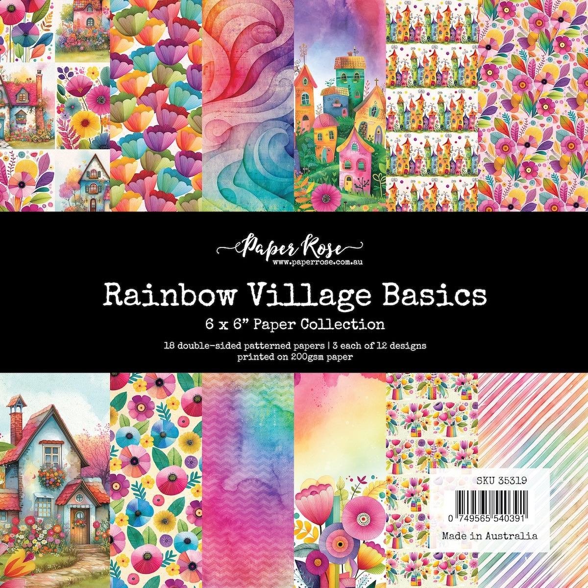 Paper Rose Rainbow Village Basics 6x6 Paper Pack 35319