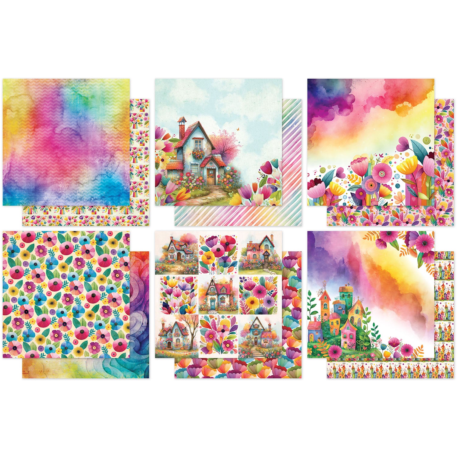 Paper Rose Rainbow Village Basics 6x6 Paper Pack 35319 sheets