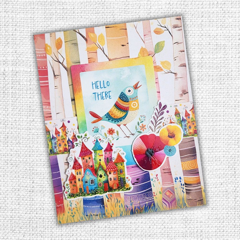 Paper Rose Rainbow Village Large Floral Embossed Die Cuts 35436 hello there
