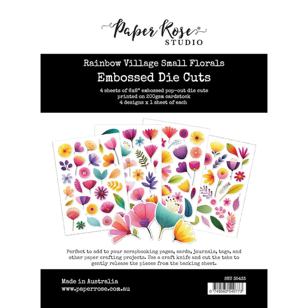 Paper Rose Rainbow Village Small Floral Embossed Die Cuts 35433