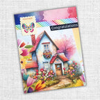 Paper Rose Rainbow Village Tags and Tickets Embossed Die Cuts 35349 house