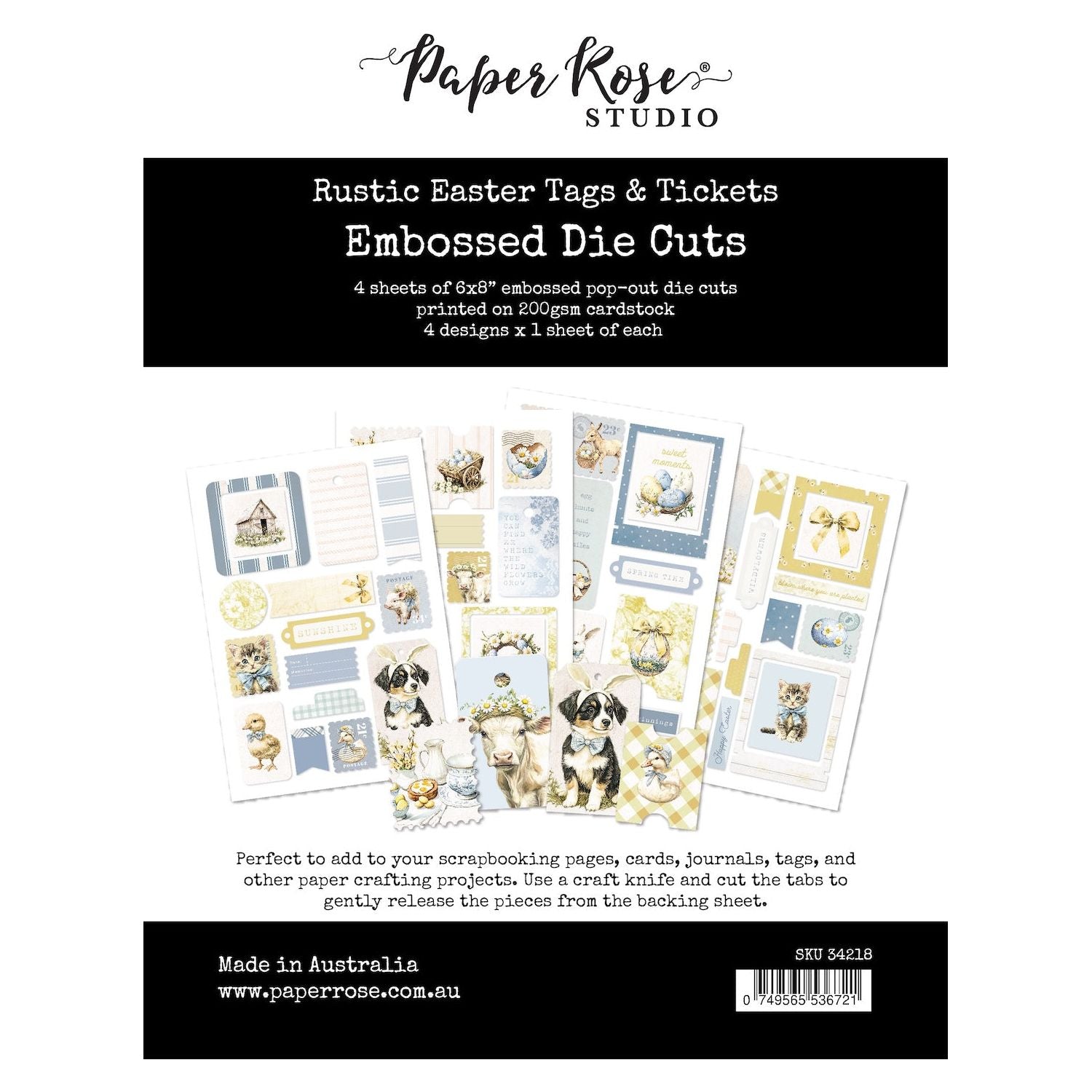 Paper Rose Rustic Easter Tags and Tickets Embossed Die Cuts 34218
