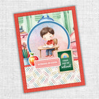 Paper Rose School Days 6x6 Paper 36469 boy sitting at desk paper clips school is cool card