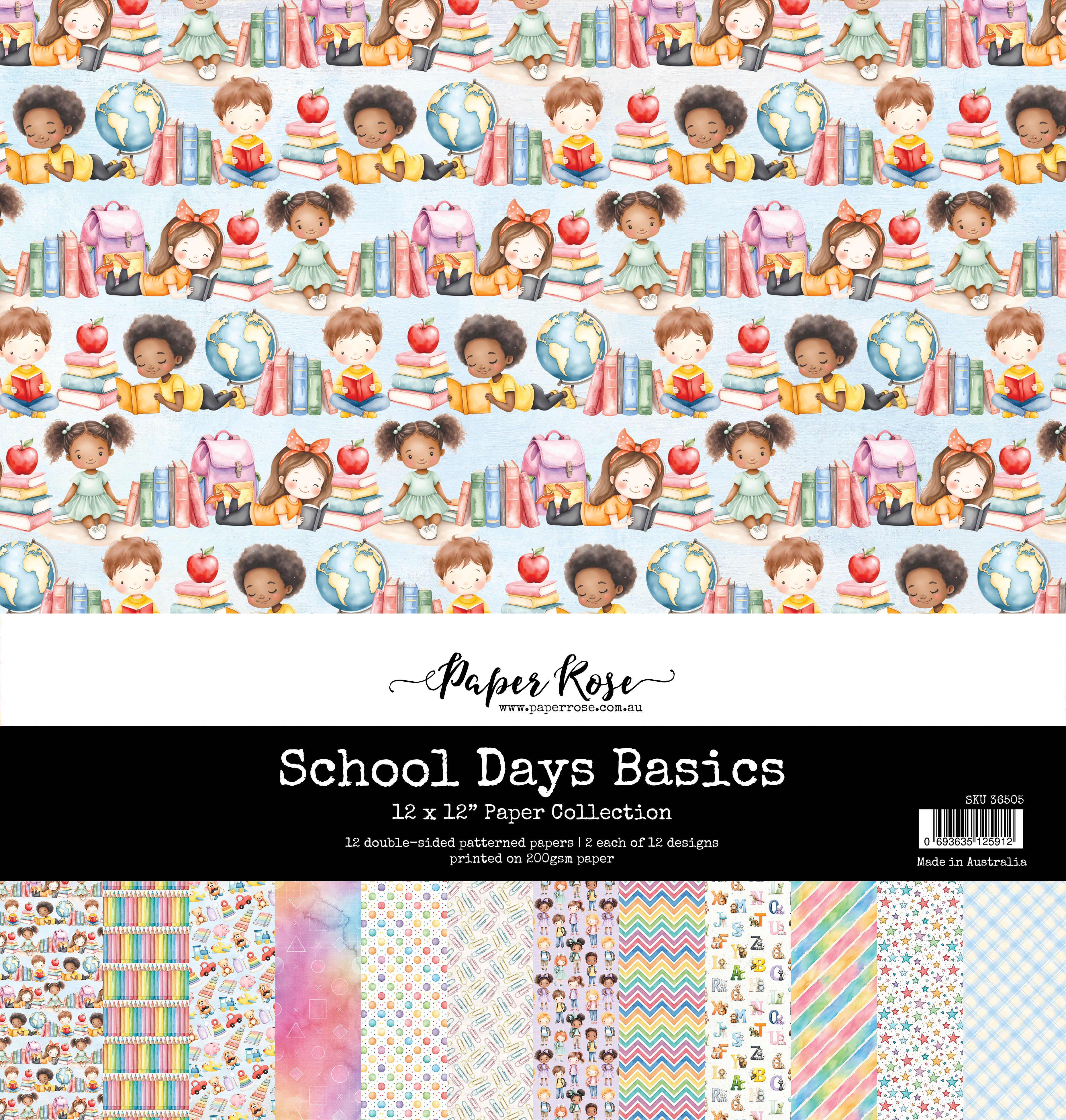 Paper Rose School Days Basics 12x12 Paper 36505