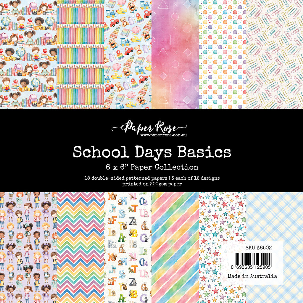 Paper Rose School Days Basics 6x6 Paper 36502