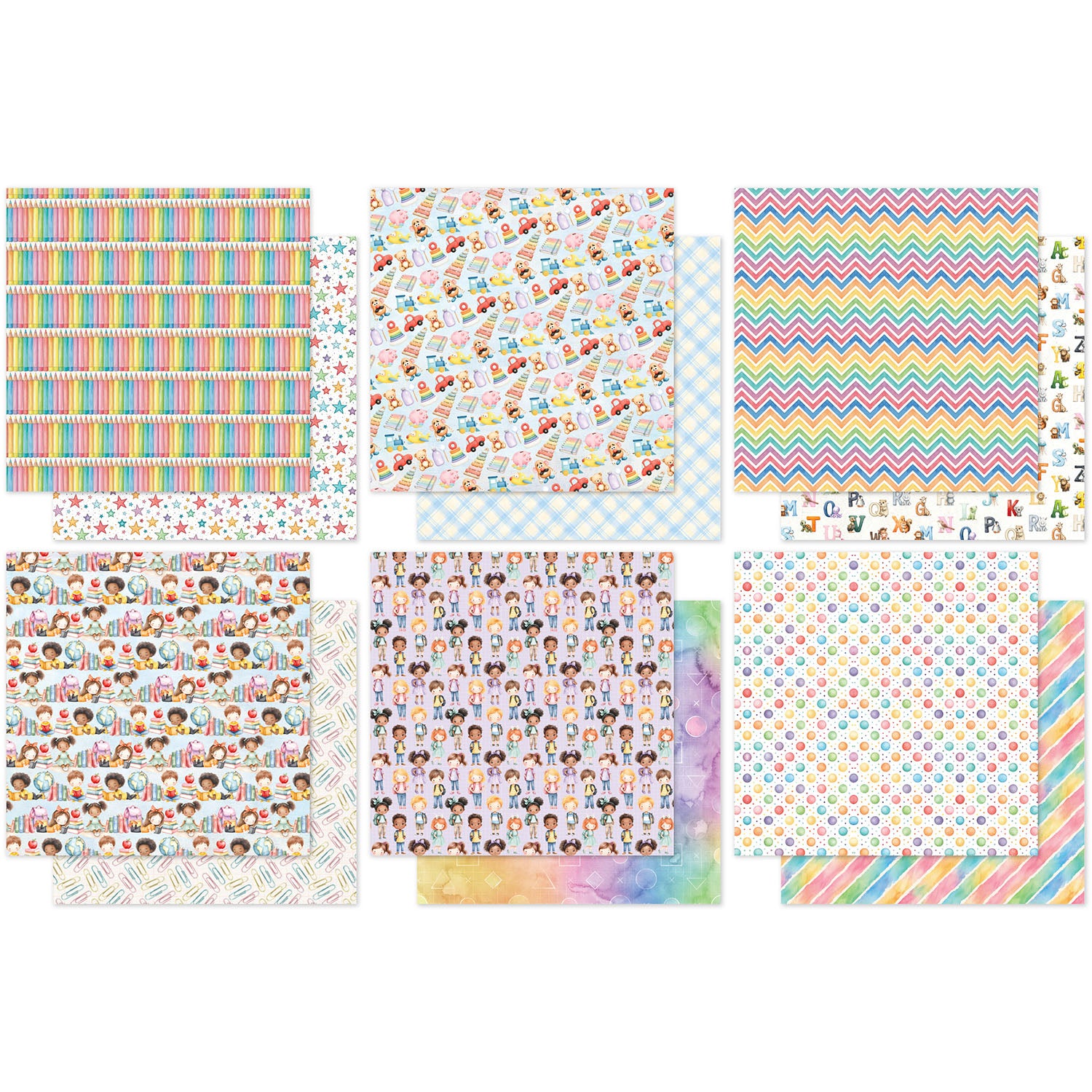 Paper Rose School Days Basics 6x6 Paper 36502 cardstock