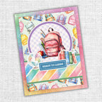 Paper Rose School Days Basics 6x6 Paper 36502 red bookbag pencils books ready to learn card