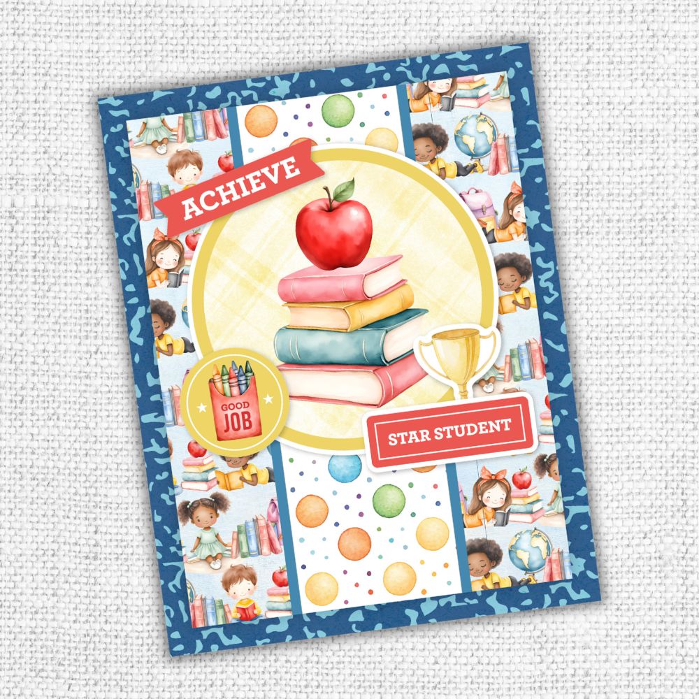Paper Rose School Days Layered Sentiments 36541 apple on books star student card