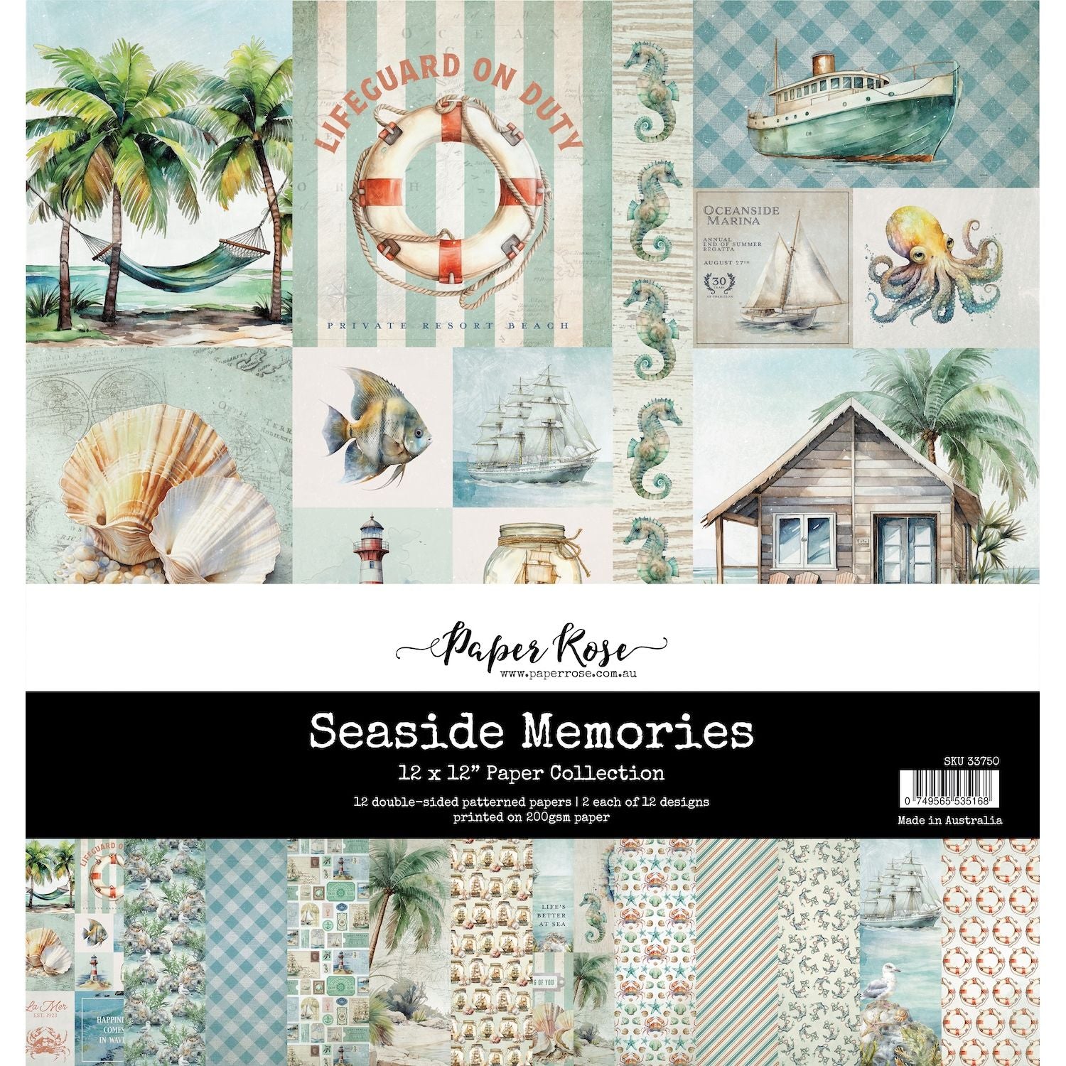 Paper Rose Seaside Memories 12x12 Paper 33750