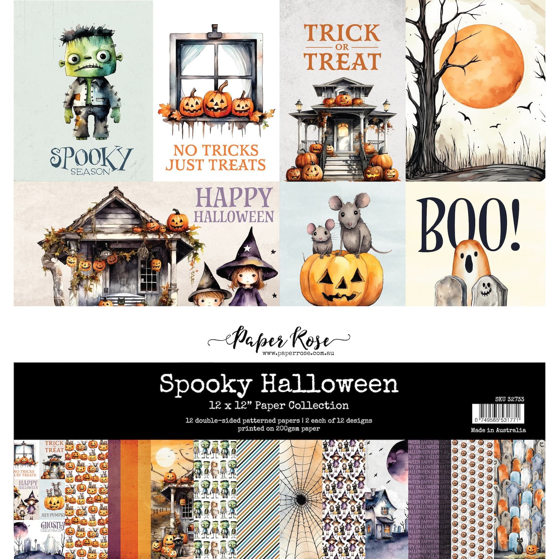 Paper Rose Spooky Halloween 12x12 Paper 32733