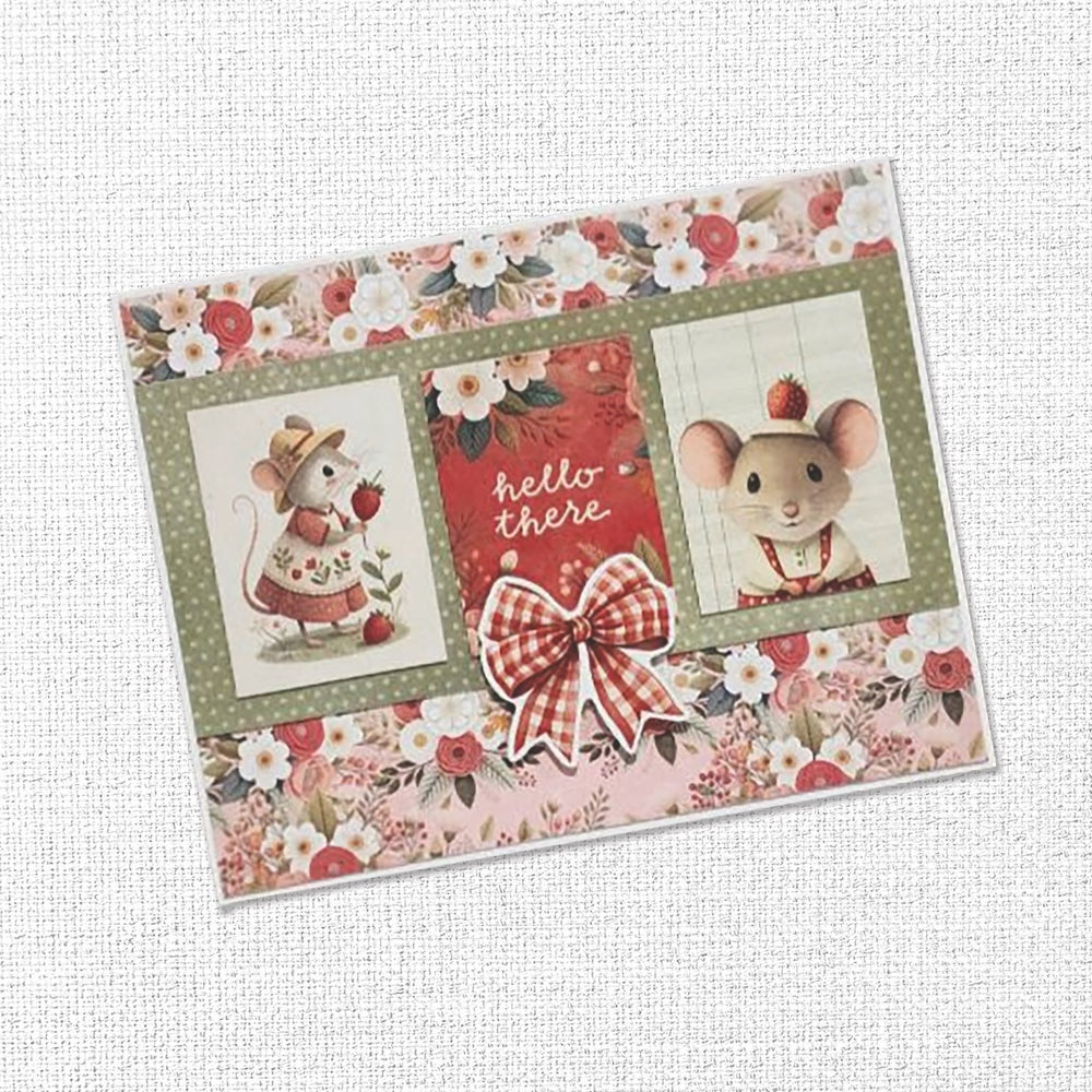 Paper Rose Strawberry Friends 12x12 Paper 34860 hello