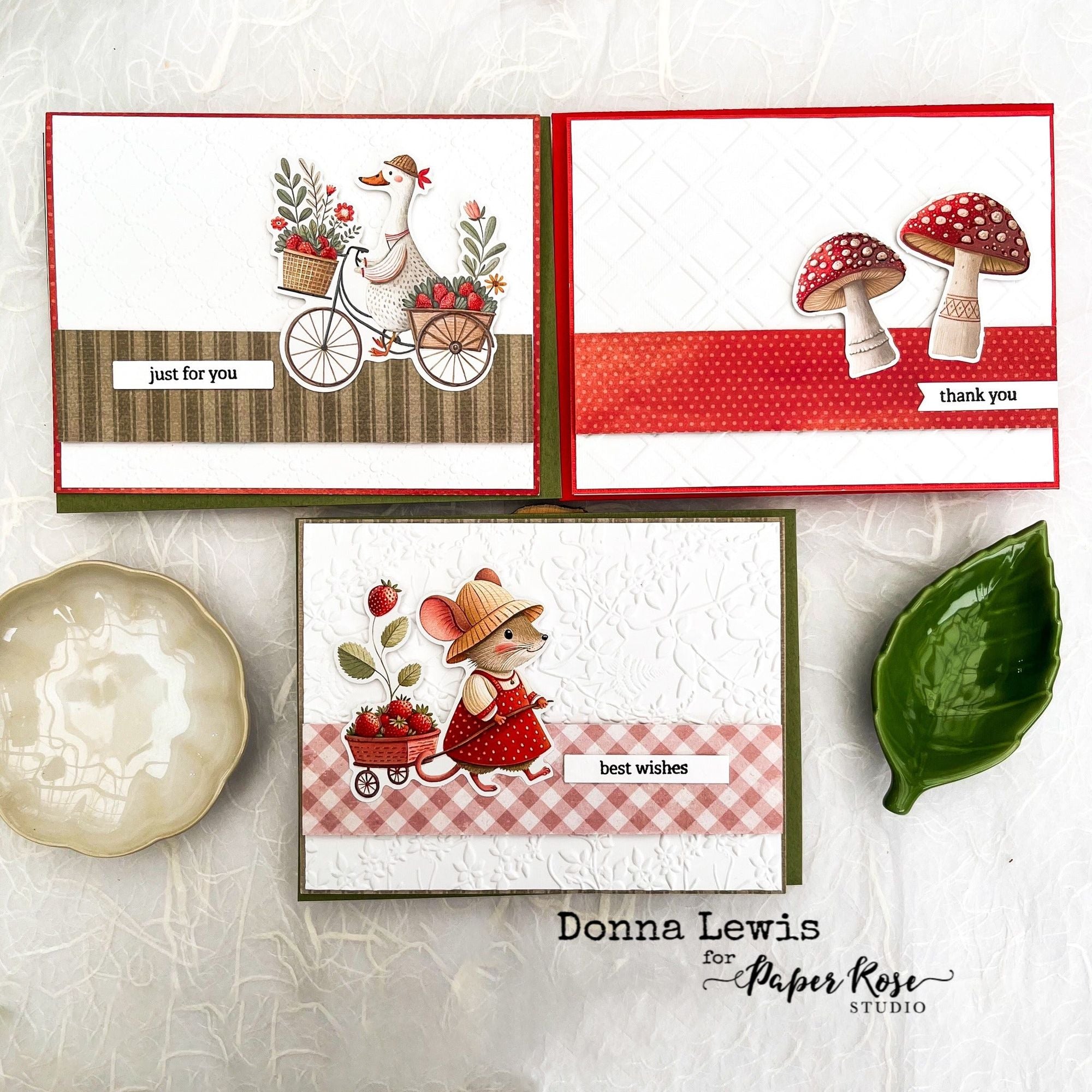 Paper Rose Strawberry Friends 6x6 Paper 34857 mushrooms