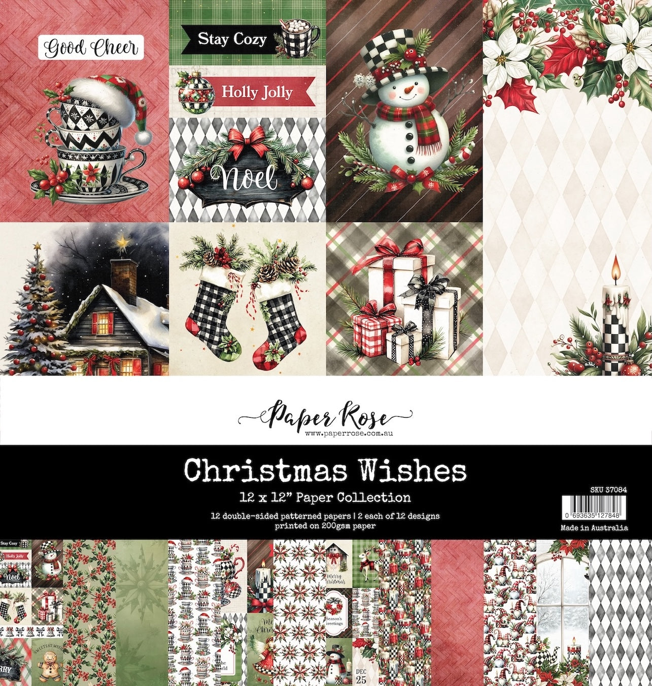 Paper Rose Studio Christmas Wishes 12x12 Paper 37084 