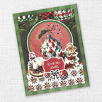 Paper Rose Studio Christmas Wishes 12x12 Paper 37084 gingerbread man ornament candles deck the halls card