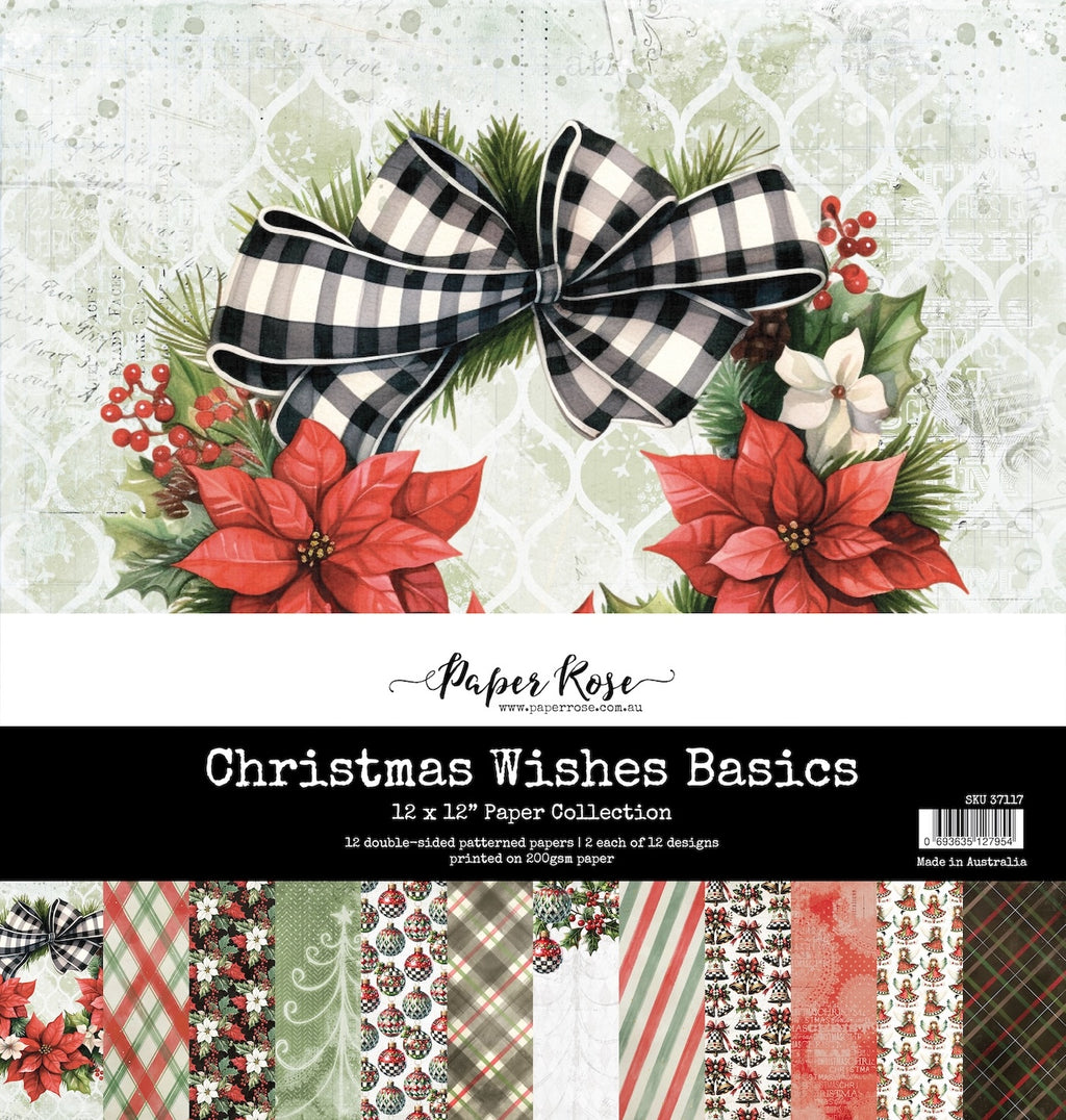 Paper Rose Studio Christmas Wishes Basics 12x12 Paper 37117