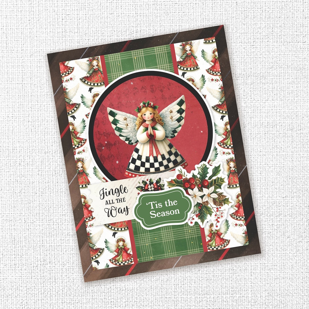 Paper Rose Studio Christmas Wishes Basics 12x12 Paper 37117 angel with wings garland tis the season card