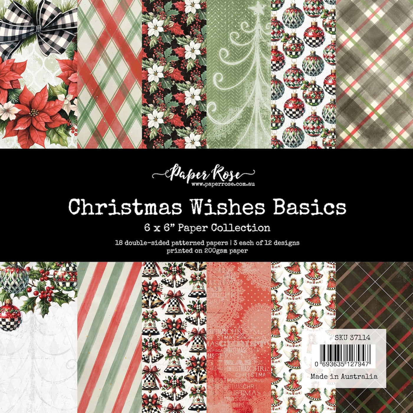 Paper Rose Studio Christmas Wishes Basics 6x6 Paper 37114
