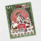 Paper Rose Studio Christmas Wishes Embossed Die Cuts 37105 candy cane ornaments checkered bow card