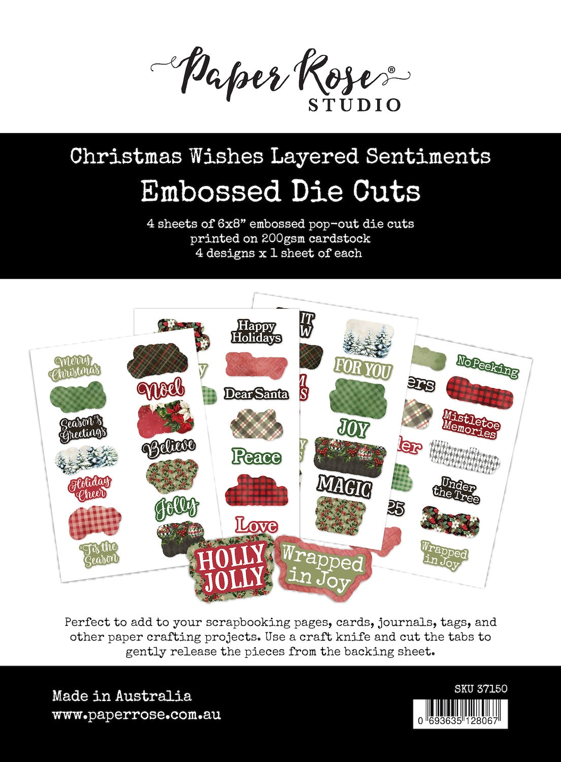 Paper Rose Studio Christmas Wishes Layered Sentiments 37150