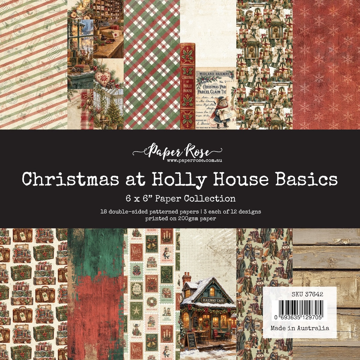 Paper Rose Studio Christmas at Holly House Basics 6x6 Paper 37642