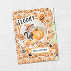 Paper Rose Studio Halloween Harvest Basics 12x12 Paper 37192 cat holding pumpkin mushroom candy corn witch hat spooky card