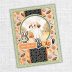 Paper Rose Studio Halloween Harvest Basics 12x12 Paper 37192 ghost dog rabbit candy background black stars boo card