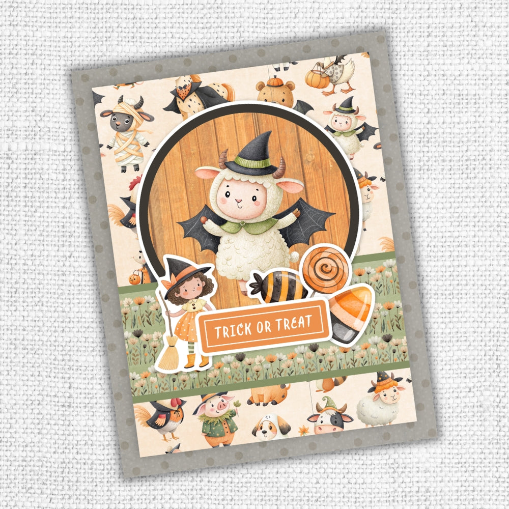 Paper Rose Studio Halloween Harvest Basics 6x6 Paper 37189 candy flowers lamb trick or treat card